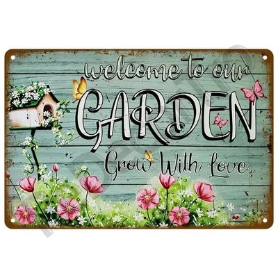 Retro Blume Zeichen Gartenarbeit Metall Zeichen Vintage Garten Club Outdoor Indoor Hause Wand Hängen Dekorative Plaque