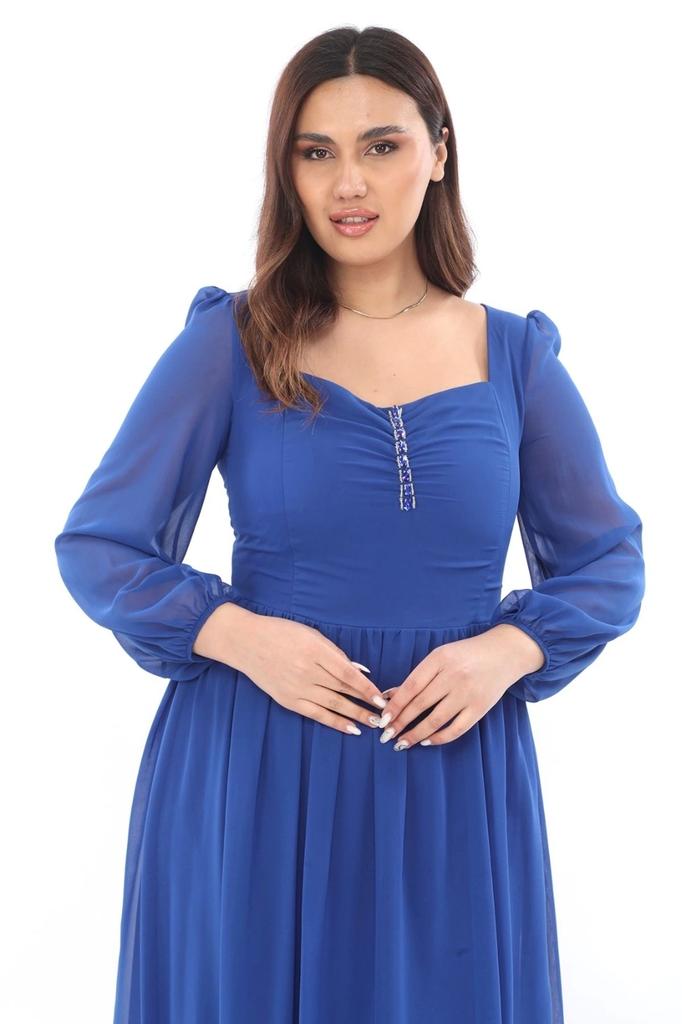 Women's Big Size Dress Sweetheart Collar Plus Size Dress 1785-Saks