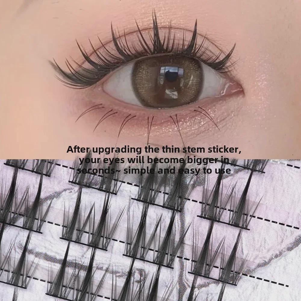 Lazy Double-Pointed Wheat Ear False Eyelashes - Cartoon COS Little Devil Design, Ten Rows