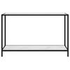 Console Table White 120x35x75 Cm Tempered Glass