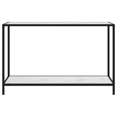 Console Table White 120x35x75 Cm Tempered Glass