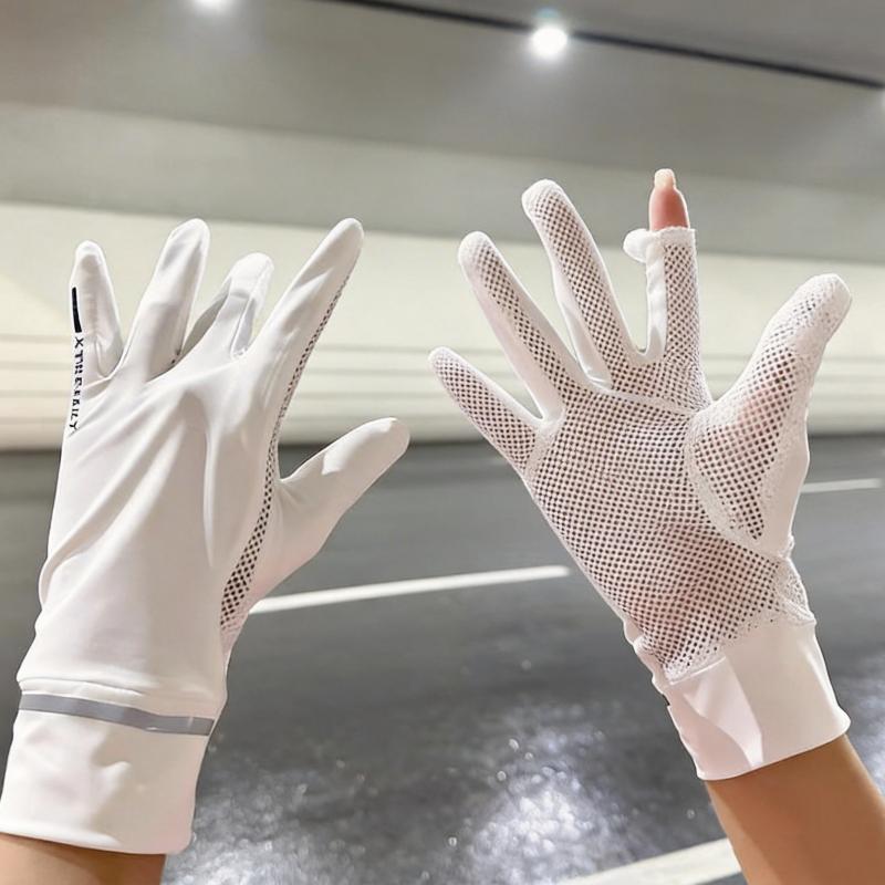 1Pair Women'S Summer Sun Protection Gloves-Non-Slip Touchscreen Compatible Breathable Mesh,Suitable For Outdoor Activities
