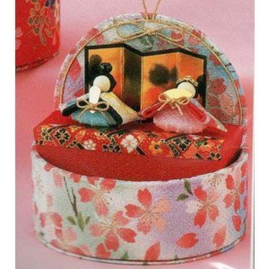 Panami Chirimen Craft Kit Peach Treasure Box Pink LH-12