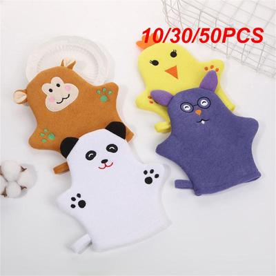 10/30/50PCS Scrub Gloves Body Massage Sponge For Shower Body Brush Towel Bath Gloves Elastic Wipe Skin Moisturizing Five Fingers
