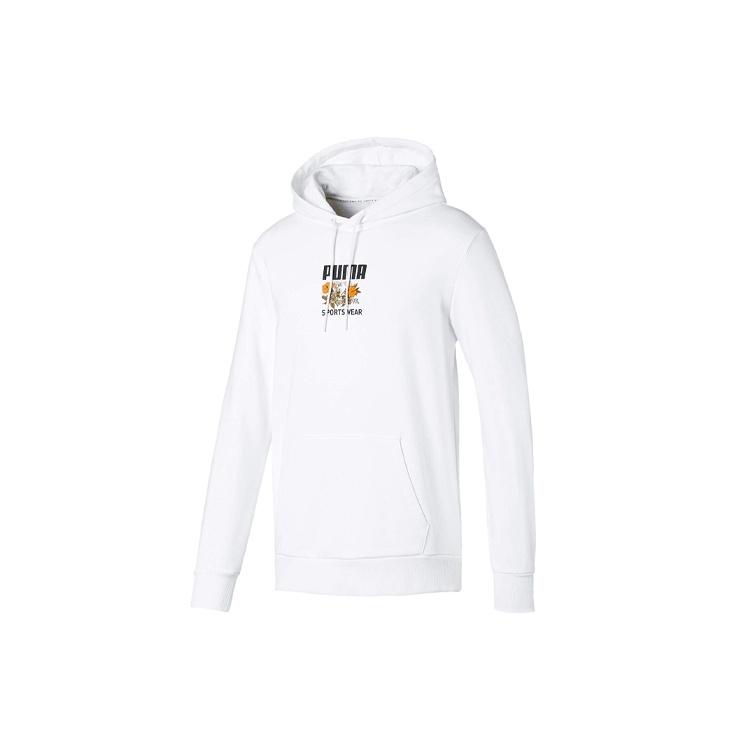 PUMA Trend Aop Graphic Hoodie  White Black Yellow  Men s 596726-02 S