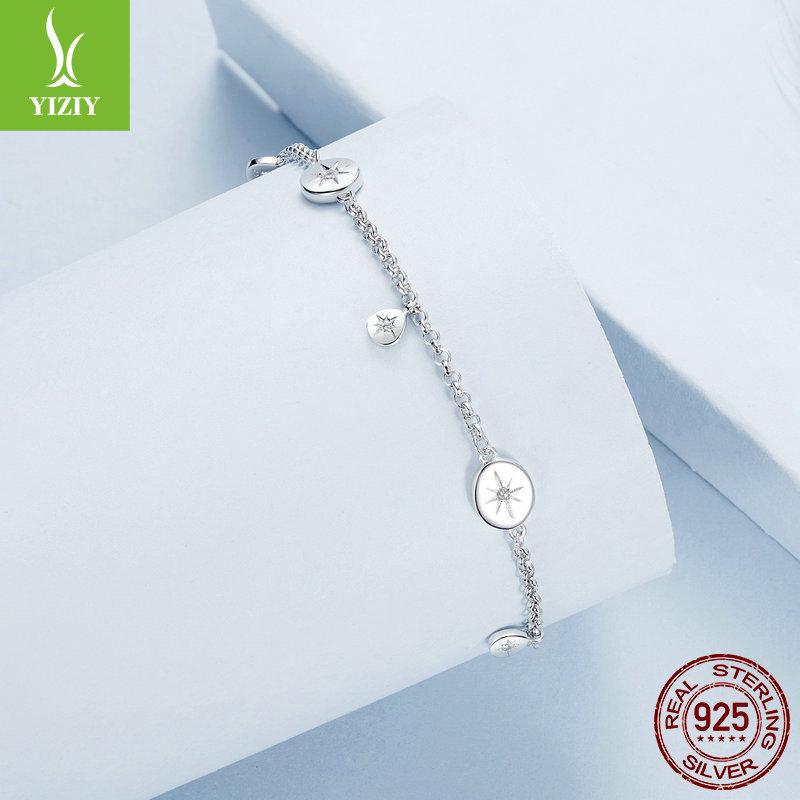 Stříbrný náramek Ziyun S925 Sterling s hvězdou a střapcem: Unisex, Stylové a Trendy Šperky
