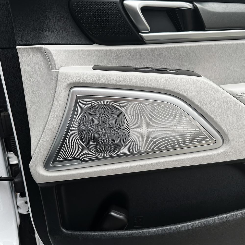 For Kia Telluride 2020-2026 Accessories Stainless Steel Black Silver Audio Car Door Speaker Loudspeaker Frame Trim Cover LHD/RHD