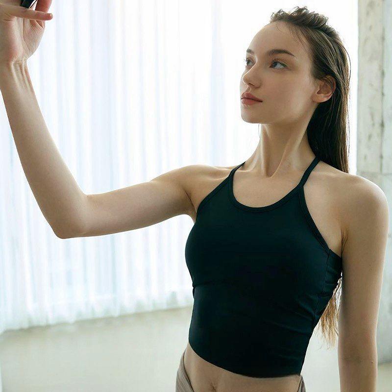 Seamless Sexy Beauty Back Yoga Vest Sports Bra Women's Base Strap Quick-Drying with Chest Pad Workout Dance Clothes Elastic