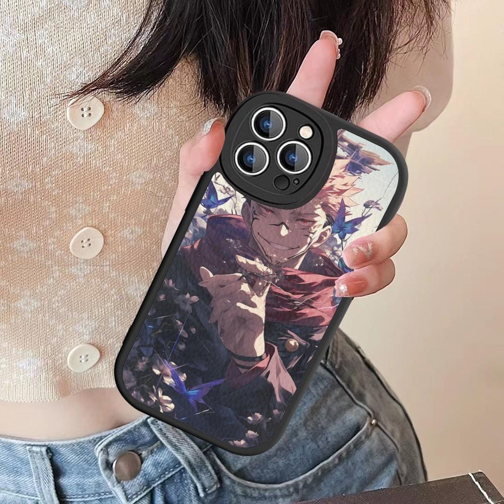 Jujutsu Kaisen Ryomen Sukuna Phone Case Hard Leather For IPhone 16 15 14 13 12 Mini 11 14 Pro Max Xs X Xr 7 8 Plus Fundas