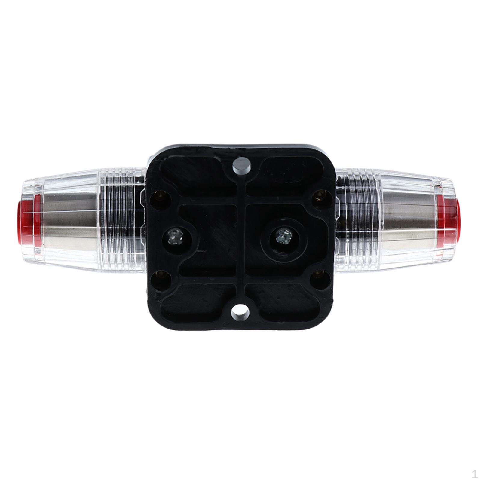 boat Audio Circuit Breaker with Inline Manual 20A/30A/40A/50A/60A/80A/100A/150A Holder - Black, 150A