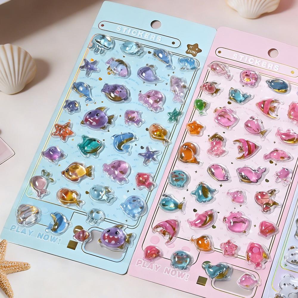 3D Little Rabbit Cartoon Stickers - DIY Embossed Journal Decoration for Kids