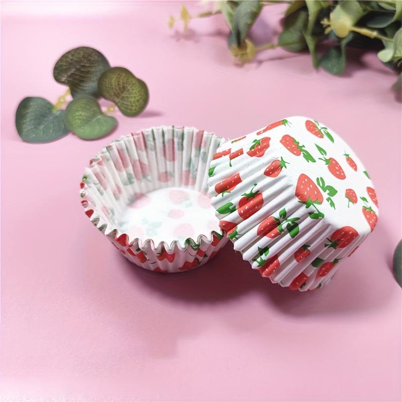 300pcs Strawberry Patterned Cupcake Liners | 5*3cm Paper Baking Cups for Various Festive Occasions, for Mother'S Day, Easter
