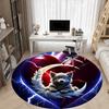 1pc Moon Wolf Office Round Area Rug, Indoor Mat Suitable ForOffice, Under Office Chairs Bedroom Living Room Home Decor T172
