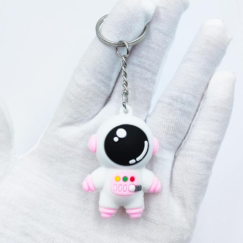 Creative Cute Cartoon Soft Glue Astronaut Keychain Dolls Toys Spaceman Car Key Chain Couple Package Pendant Small Gift