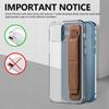 New Wristband Phone Finger Grip Strap Telescopic PU Leather Cell Phone Holder Self-adhesive Bracket for Most Smartphone
