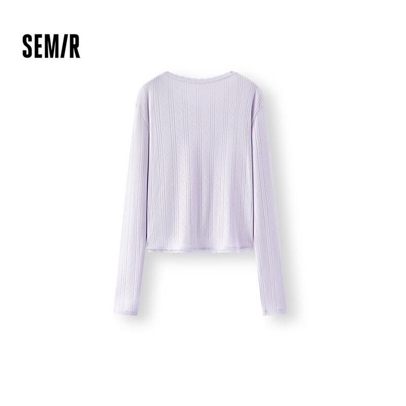 Женская короткая хлопковая футболка Semir с жаккардовой вышивкой S