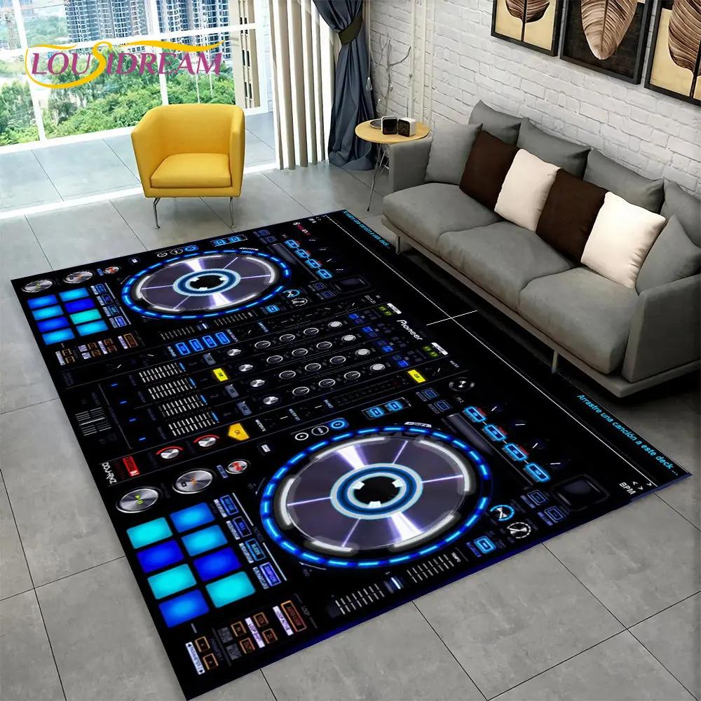 3D DJ Music Screen Keyboard Area Rug,Carpet Rug for Living Room Bedroom Sofa Doormat Hallway Decor,Sport Yoga Non-slip Floor Mat