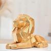 Basics Majestic Geometric Lion Sculpture | A Bold Emblem of Strength & Success | Power-Packed Décor Statement Pack of 1, Golden, Resin