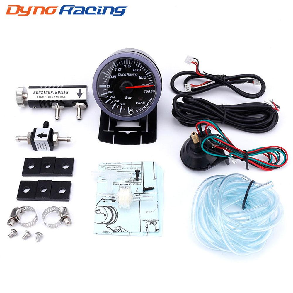 Dynoracing 60 mm Auto-Turbo-Boost-Messgerät 3 Bar + einstellbares Turbo-Boost-Controller-Set, 1–30 PSI, Auto-Messgerät in der Kabine