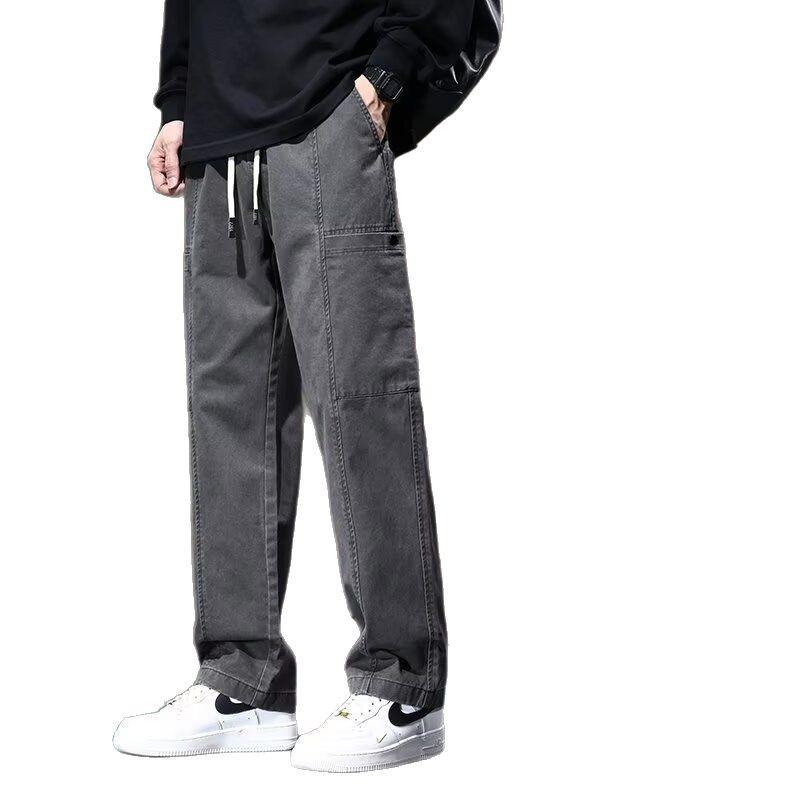 Casual pants men's spring and autumn new loose trendy brand straight tooling men's trendy brand long pants
