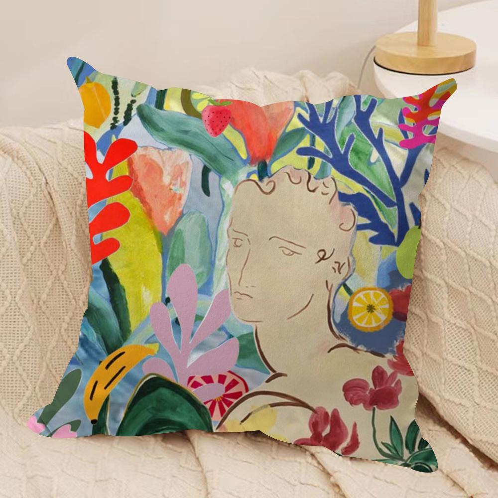 H-Henri M-Matisse Painting Cushion Cover Soft Plush Double-Sided Printed Sofa Pillow Cushion Cover | Cozy All-Season Decor Gift