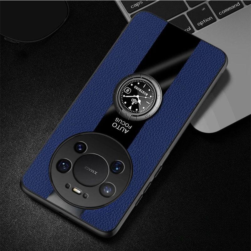 Case For Huawei Mate 80 80Pro Max PU Leather Matte Magnetic Ring Holder Shockproof Cover For Mate 80 Pro Max Soft Frame Shell