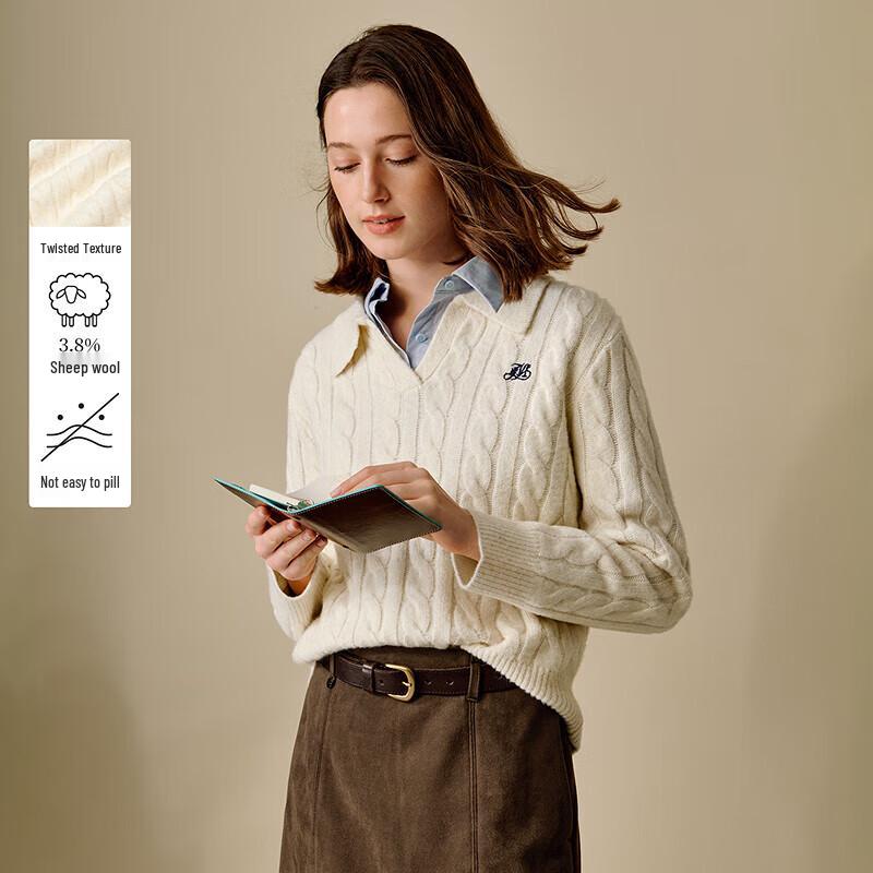 

Женский свитер крупной вязки с воротником поло INMAN M