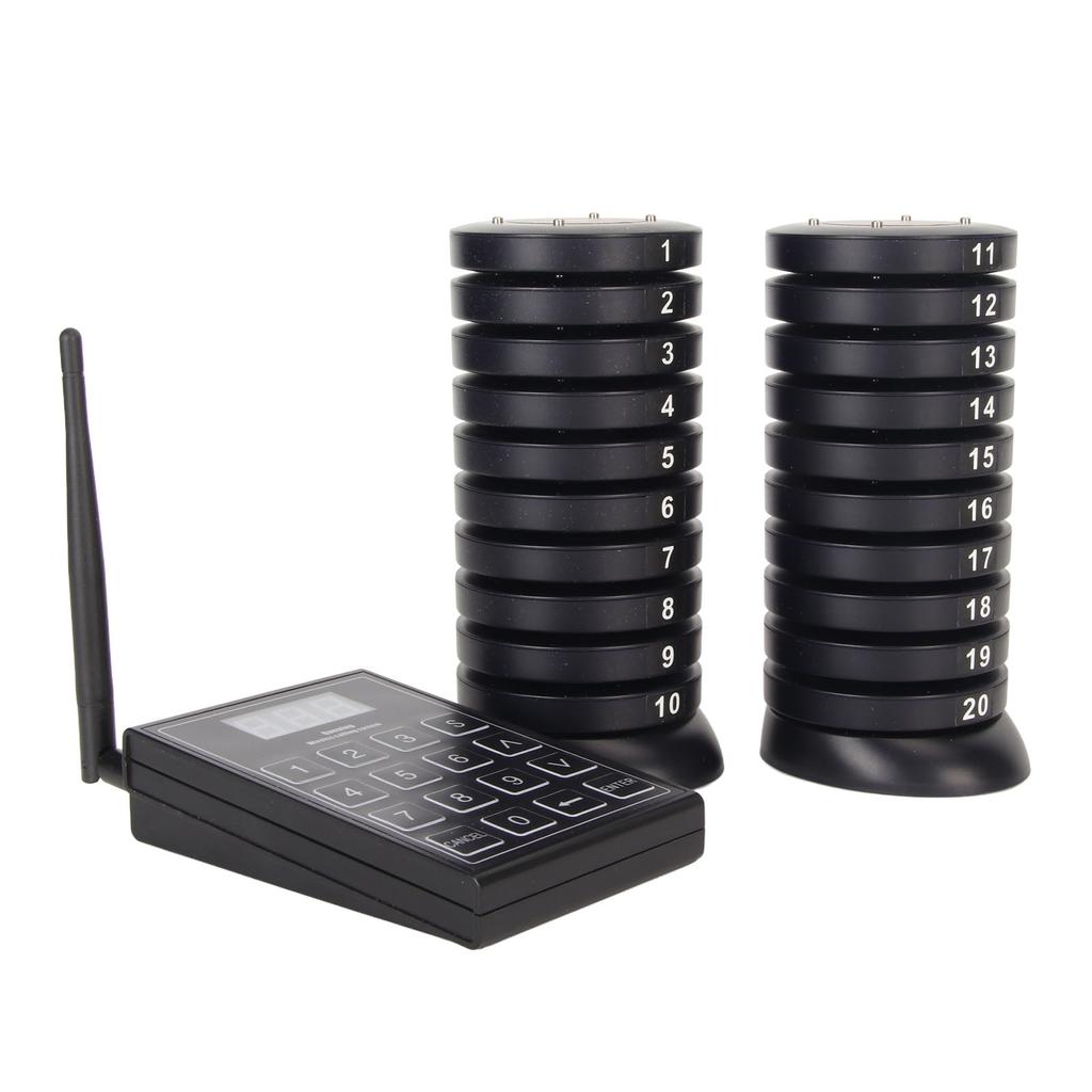 Drahtloses Gästeaufruf-Warteschlangensystem Langstrecken-Aufrufsystem mit Sender und 20 Pagern für
