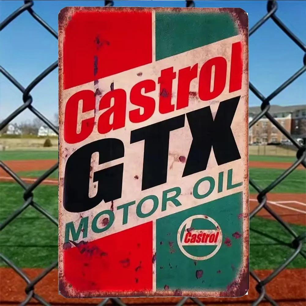 Home DecorGas Metal Sign and Motor Oil Wall Art Poster Vintage Iron Paint Decoration for Men Garage Club and Bar