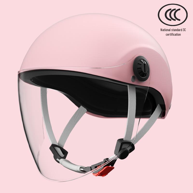 GB 3C Certified Unisex Electric Vehicle Helmet - Summer & All-Season Motorcycle Safety Half Helmet