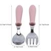 3 pcs Spoon and Fork Case Cartoon Portable Table Utensils Round Handle Spoon and Fork Case