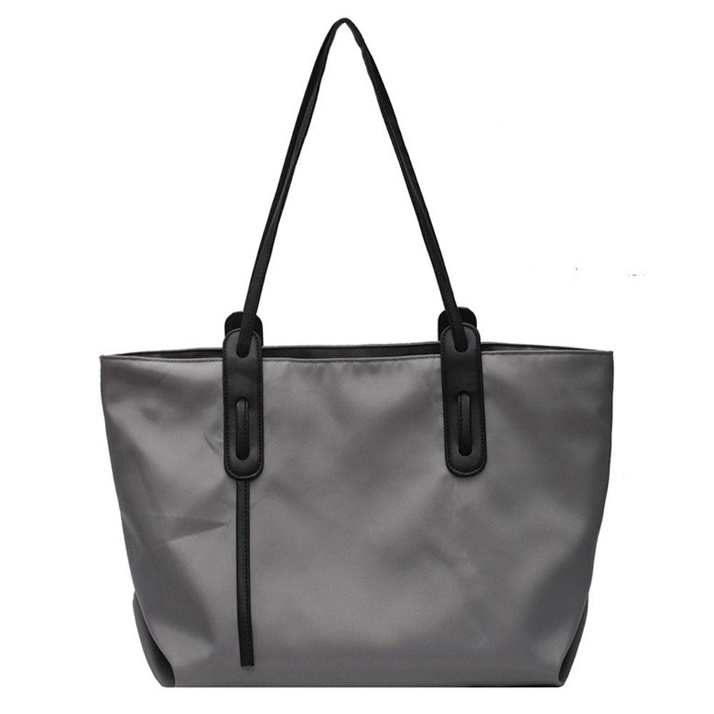 Tote Bag For Women Nylon Large Capacity Shoulder Bag With Zipper Satchel Purse Solid Color For Work Travel Shopping Shopper Bag