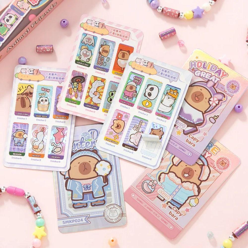

Creative Capibala Stickers Bracelets Set DIY Cartoon Decorative Sticker Landscape Decoration фіолетовий