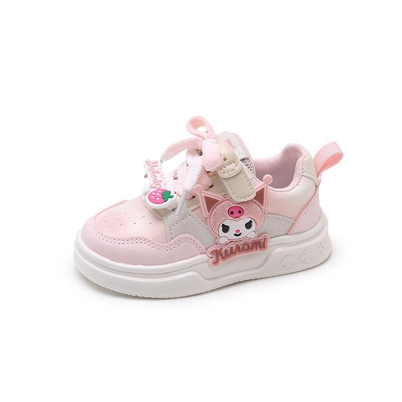 

Мультяшные кроссовки для девочек 2025 весна новые детские туфли маленькие белые туфли подвеска кеды для девочек низкие повседневные туфли 25 yards inner length 15.5cm розовый