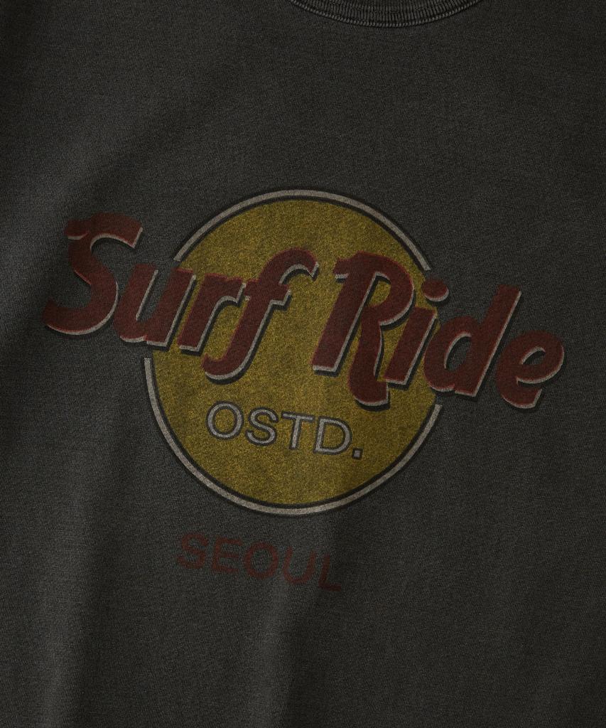 OUTSTANDING Life Is Tee Surf Ride Tee_Pigment Charcoal