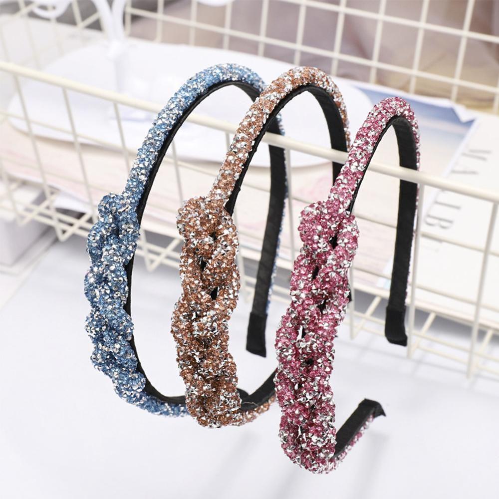 Simple Women Hair Accessories Rhinestone Crystal Fashion Headdress Head Hoop Headband Hair Band