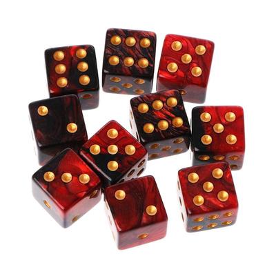 10 Pezzi Dadi Acrilici Multicolore a Sei Facce 12/15/16mm Dadi Cubici Trasparenti Perline Sei Lati Giochi da Tavolo Portatili Giocattolo Sacchetti per Dadi