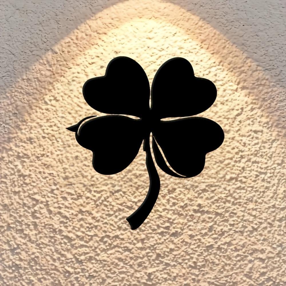 Minimalist Black Iron Four Leaf Clover Metal Wall Sculpture Home Bedroom Office Decor Good Luck Gift for Wedding Valentine's Day