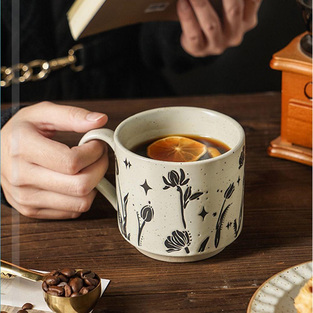 High Temperature Resistant Ceramic Coffee Mug Hand-painted Milk Drinking Cup Household Drinking