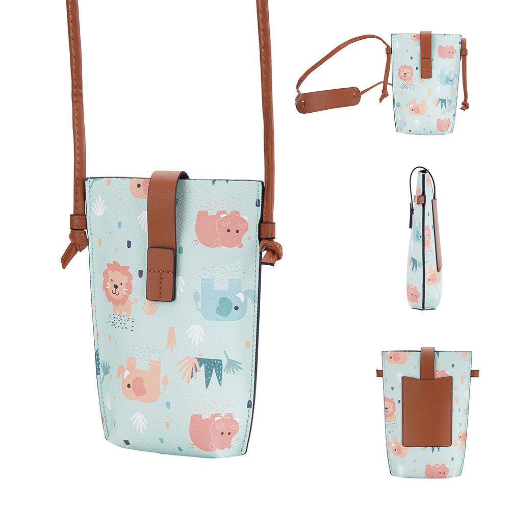 

New mini mobile phone bag women s animal printing one shoulder oblique span women s bag fashion mobile phone bag зелений