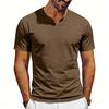 Herren V-Ausschnitt Jersey-Shirt Kurzarm Lockerer Schnitt Atmungsaktiv Schnelltrocknendes Gewebe Lässiges Sommer-Top