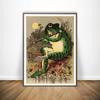 Banjo Frog Anime Art Picture Poster Canvas Painting Retro Style Decorative Painting Living Room Wall Art Print Modern Home Decor No Frame