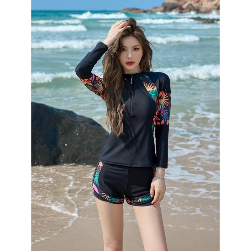 Female Slightly Overweight Swimsuit Separate Body Covering Sun Protection Hot Soaking High-end Feeling Conservative