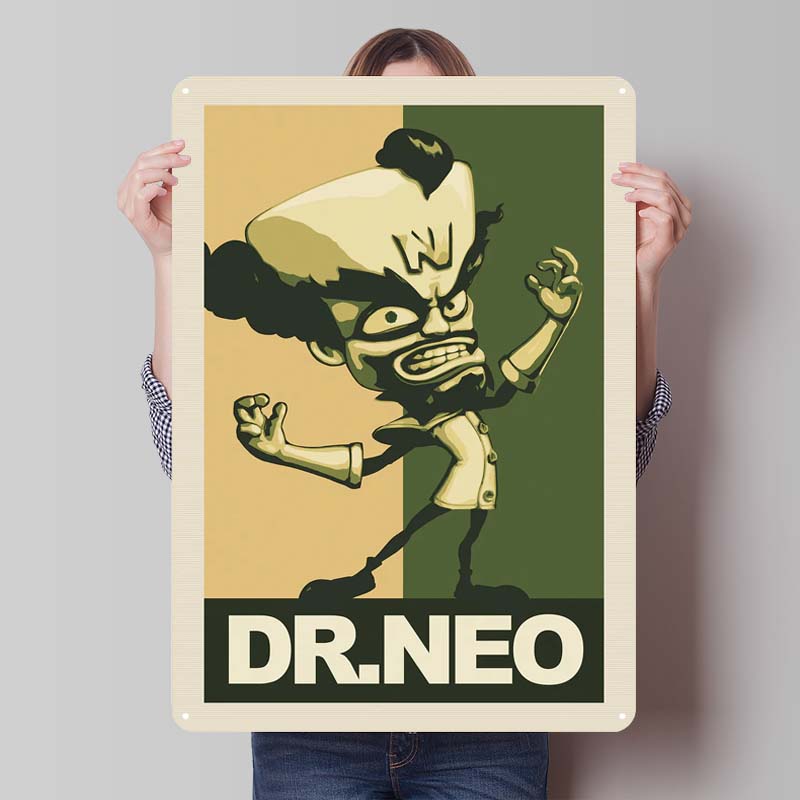 Crash Bandicoot Posters Classic Game Metal Signs Wall Art Mural Custom Tinplate Plaques for Gamers Gaming Room Decoration Retro