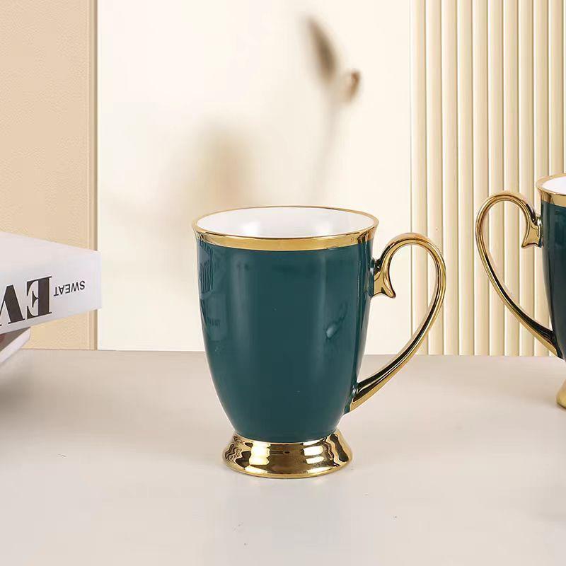 Phnom Penh White Coffee Couple Cup,280ML Light Luxury Mug European Creative Personality Trend Bone China Mugs Ceramic Drinkware