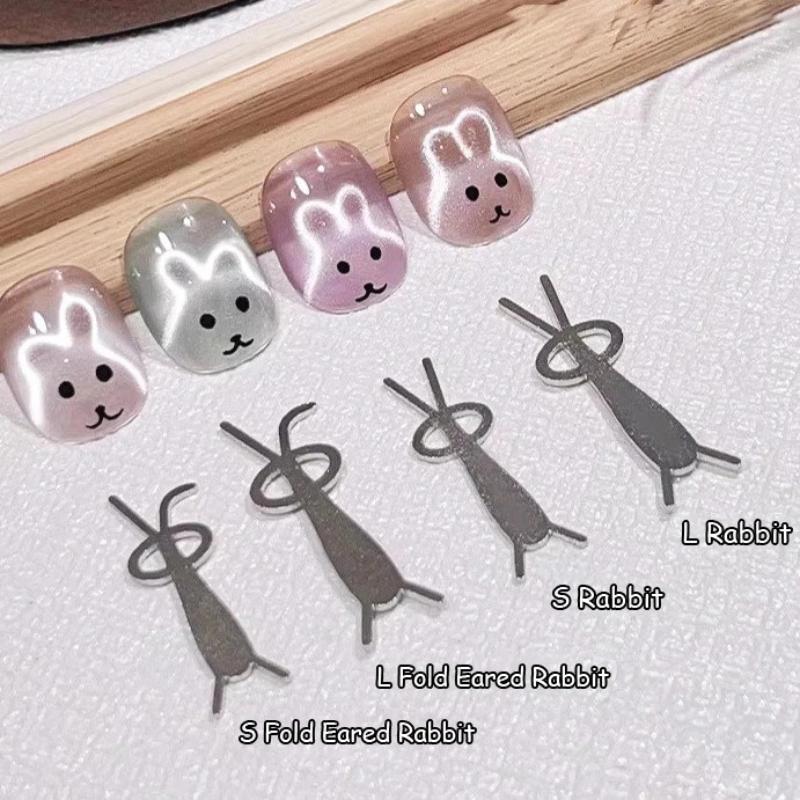 

8Pcs Cat Eye Magnet Set With Iron For Nails Heart Shaped Rabbit Iron Magnetic Design Diy Nail Tool Back To School onesize