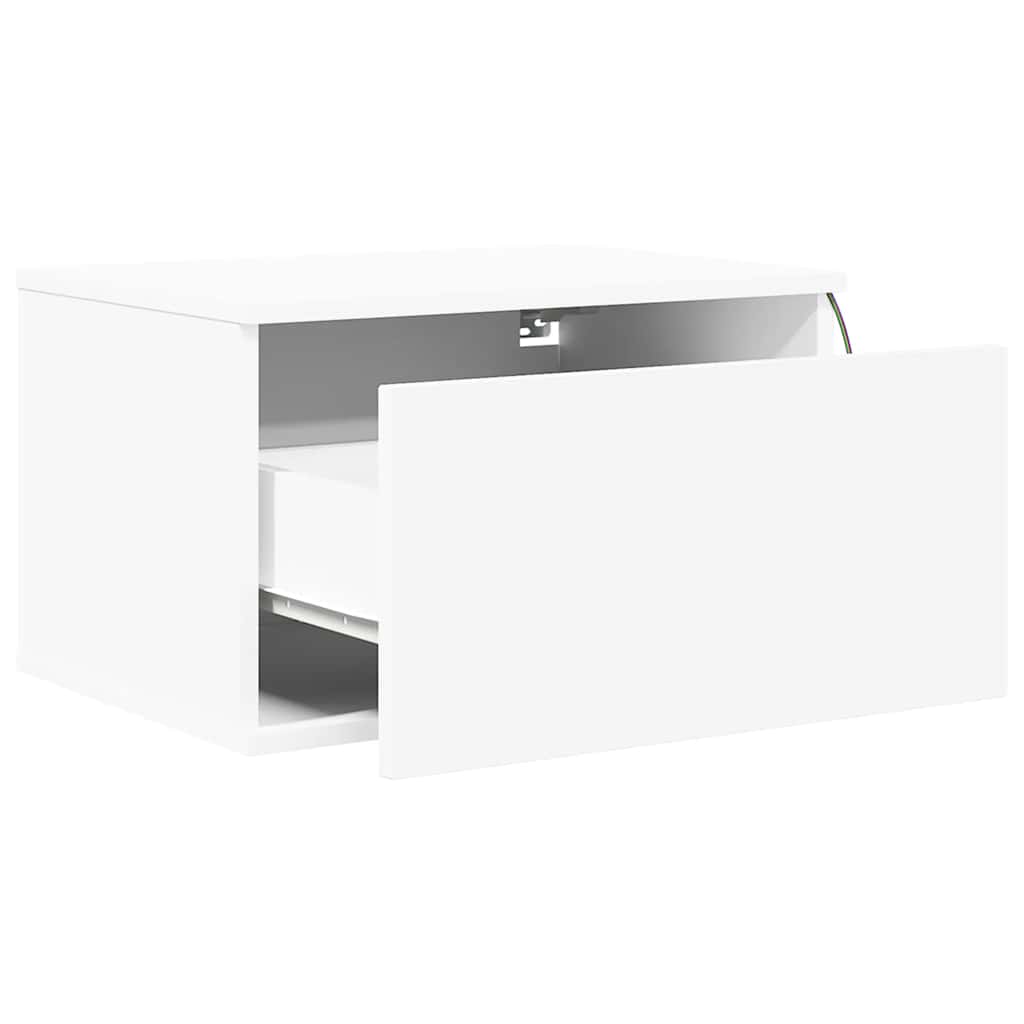 Vidaxl Comodino Sospeso con Illuminazione a LED, Bianco