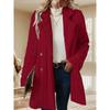 Women S Plush Double Breasted Mid Length Coat Notched Lapel Casual Warm Outerwear