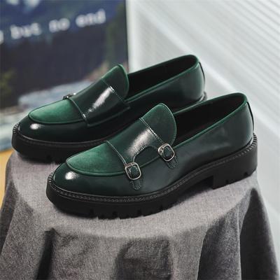 Herren Dicksohle Formelle Business Schuhe Derby Kleid PU Leder Gentleman Doppelschnallen Monk Schuhe Spitz Hochzeitsschuhe