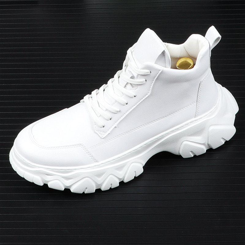 Men s Trendy Korean-Style White Sports Shoes: Casual Street Style Spring/Summer Dad Sneakers Standard